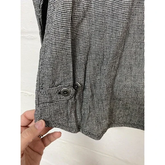 Christopher & Banks Full Zip Jacket Lightweight Women Sz Small Black White Linen - Picture 6 of 6